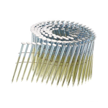 wood coil nail grid head paint twist shank coil nails 15 degree golden zinc big flat head coil roofing nails